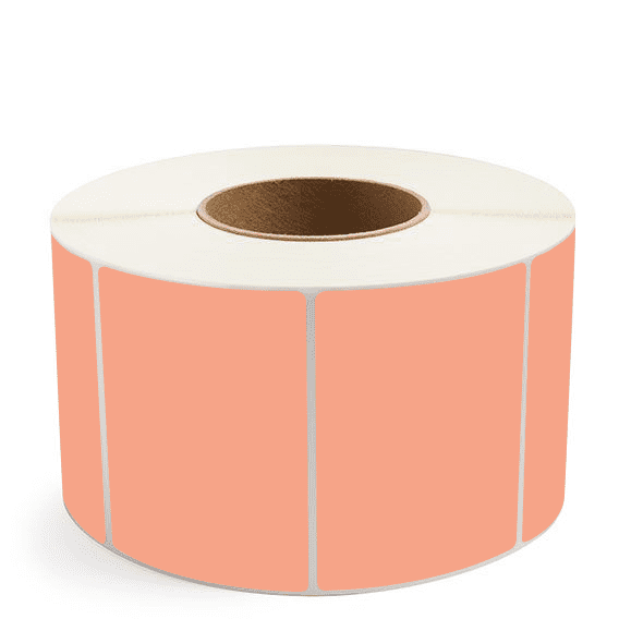 4" x 3" Fluorescent Orange - Direct Thermal Labels - 3" Core (No Perf) - Removable Adhesive