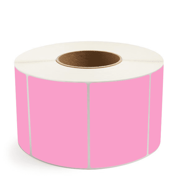 4" x 3" Hot Pink - Direct Thermal Labels - 3" Core (No Perf) - Removable Adhesive