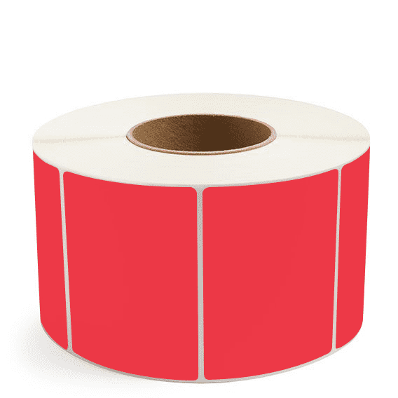 4" x 3" Red - Direct Thermal Labels - 3" Core