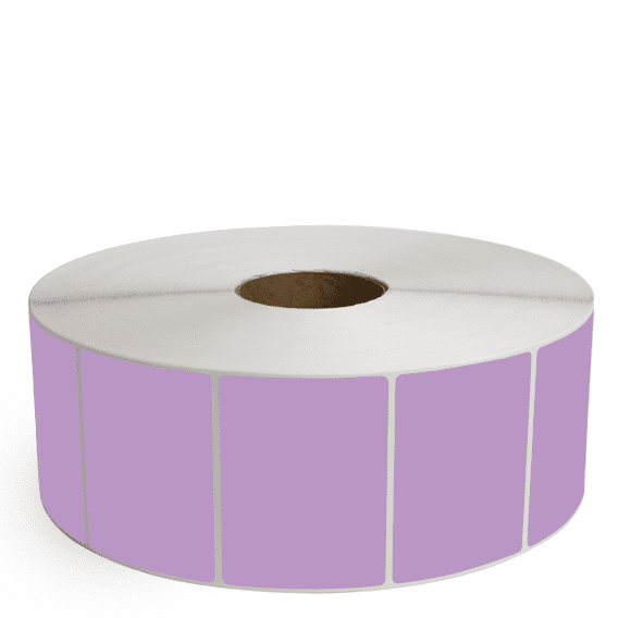 4" x 3" Grape - Thermal Transfer Labels - 3" Core / 12" Outer Diameter (No Perf) - Freezer Grade Adhesive