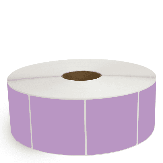 4" x 4" Grape - Thermal Transfer Labels - 3" Core / 12" Outer Diameter (No Perf) - Freezer Grade Adhesive