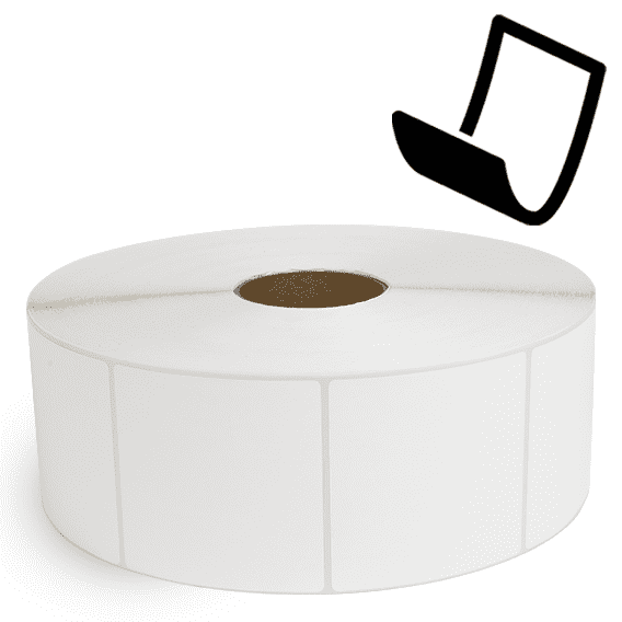 4" x 4" Blockout - Thermal Transfer Labels - 3" Core / 12" Outer Diameter (No Perf) - Removable Adhesive