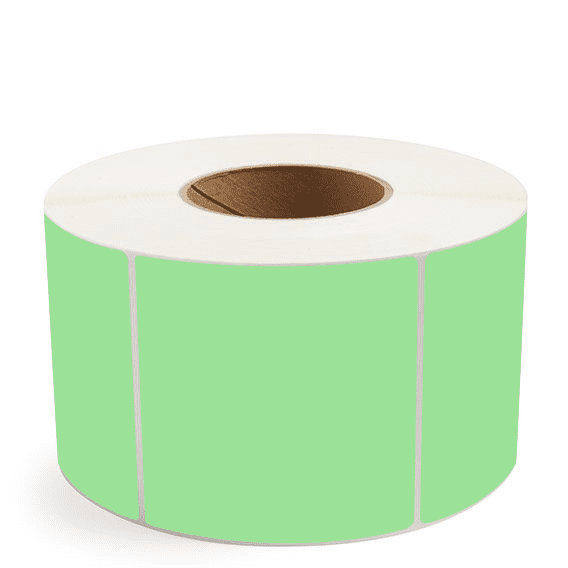 4" x 4" Fluorescent Green - Direct Thermal Labels - 3" Core - Removable Adhesive