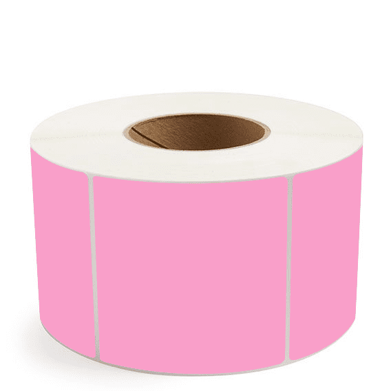 4" x 4" Hot Pink - Thermal Transfer Labels - 3" Core
