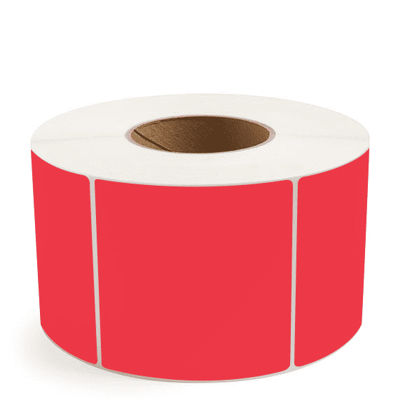 4" x 4" Red - Thermal Transfer Labels - 3" Core