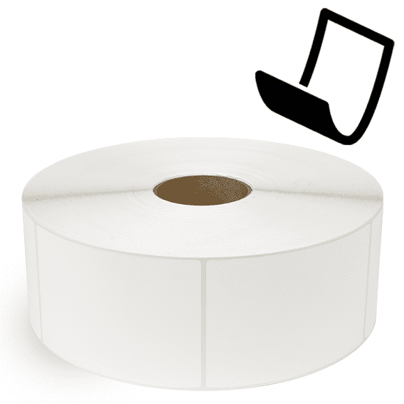 4" x 5" Blockout - Thermal Transfer Labels - 3" Core / 12" Outer Diameter (No Perf) - Freezer Grade Adhesive