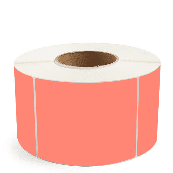 4" x 5" Fluorescent Red - Thermal Transfer Labels - 3" Core