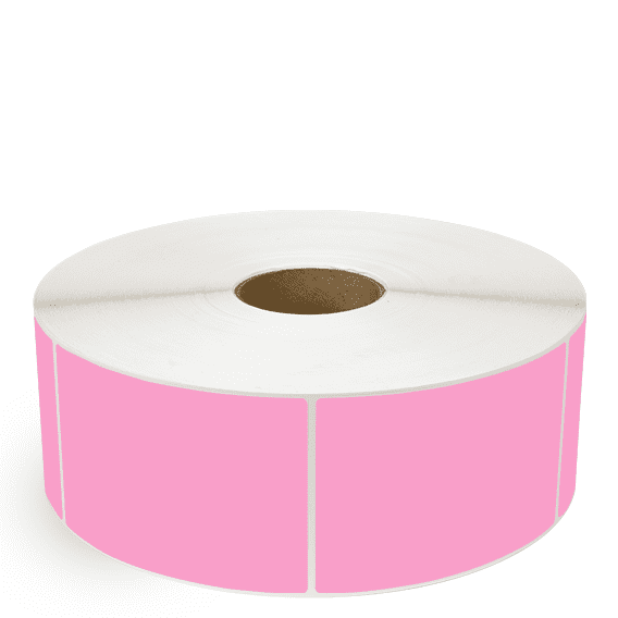 4" x 6" Hot Pink - Thermal Transfer Labels - 3" Core / 12" Outer Diameter (No Perf) - Freezer Grade Adhesive