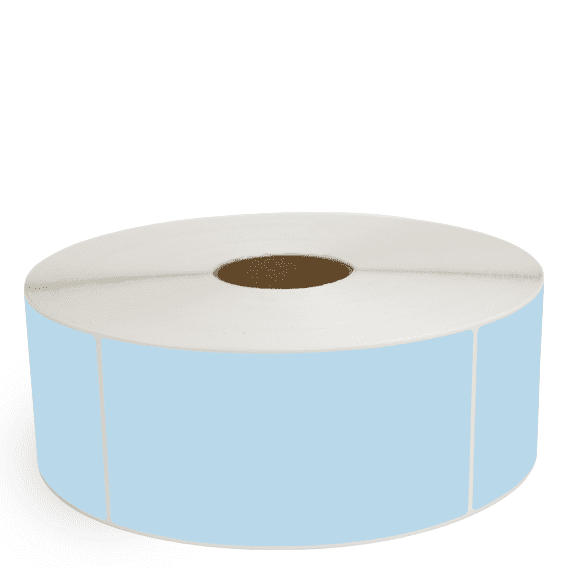 4" x 8" Blue - Direct Thermal Labels - 3" Core / 12" Outer Diameter (No Perf)