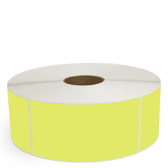 4" x 8" Chartreuse - Direct Thermal Labels - 3" Core / 12" Outer Diameter (No Perf) - Removable Adhesive