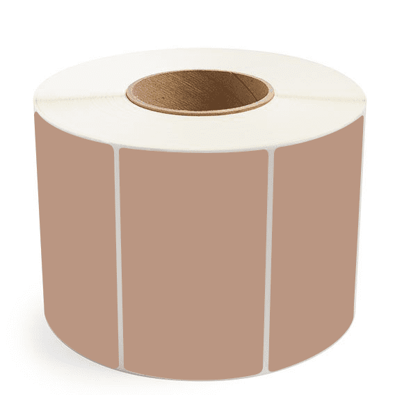 5" x 3" Brown - Direct Thermal Labels - 3" Core - Removable Adhesive