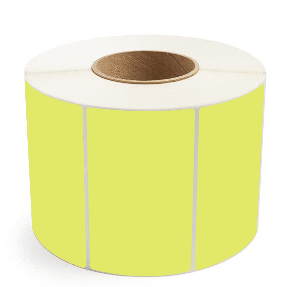 5" x 3" Chartreuse - Direct Thermal Labels - 3" Core - Freezer Grade Adhesive