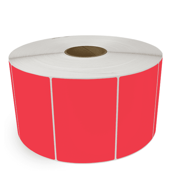 6" x 4" Red - Direct Thermal Labels - 3" Core / 12" Outer Diameter (No Perf) - Freezer Grade Adhesive