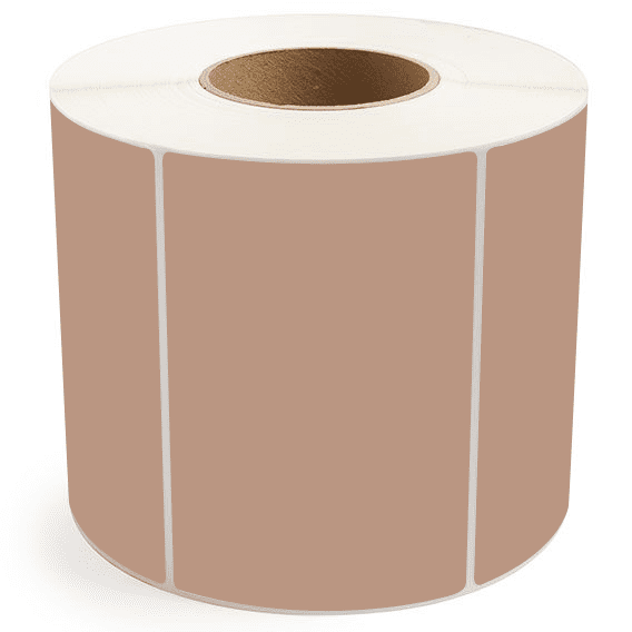 6" x 4" Brown - Thermal Transfer Labels - 3" Core - Freezer Grade Adhesive
