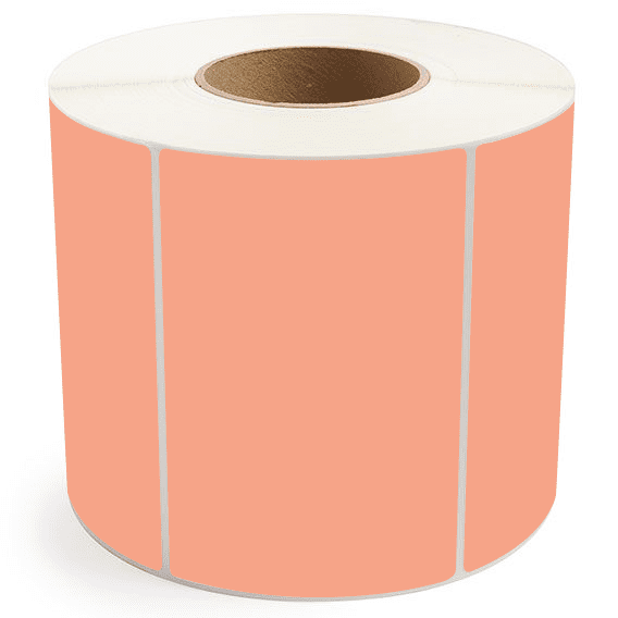 6" x 4" Fluorescent Orange - Thermal Transfer Labels - 3" Core - Removable Adhesive