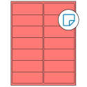 4" x 1.5" Fluorescent Red Rectangular Sheet Labels - Removable Adhesive