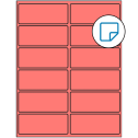 4" x 1.625" Fluorescent Red Rectangular Sheet Labels - Removable Adhesive