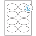 3.33" x 2" White Oval Sheet Labels - Ultra Aggressive Adhesive