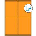 4" x 5" Fluorescent Orange Rectangular Sheet Labels - Removable Adhesive