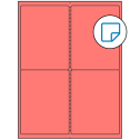 4" x 5" Fluorescent Red Rectangular Sheet Labels - Removable Adhesive
