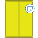 4" x 5" Fluorescent Yellow Rectangular Sheet Labels - Removable Adhesive