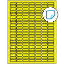 1" x 0.375" Fluorescent Yellow Rectangular Sheet Labels - Removable Adhesive