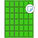 1.25" x 1.625" Fluorescent Green Rectangular Sheet Labels - Removable Adhesive