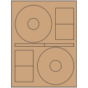4.64" x 4.64" Brown Kraft Sheet Labels