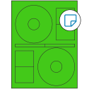 4.64" x 4.64" Fluorescent Green Sheet Labels - Removable Adhesive