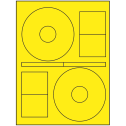 4.64" x 4.64" Fluorescent Yellow Sheet Labels