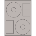 4.64" x 4.64" Gray Sheet Labels