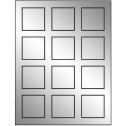 2" x 2" Silver Foil Square Sheet Labels
