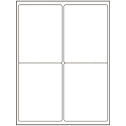 4" x 5" White Polyester Rectangular Sheet Labels (4-UP)