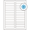 3.4375" x 0.667" White Rectangular Sheet Labels - Freezer Grade Adhesive