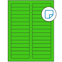 3.4375" x 0.667" Fluorescent Green Rectangular Sheet Labels - Removable Adhesive
