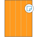 8.5" x 11" Fluorescent Orange Rectangular Sheet Labels - Removable Adhesive