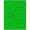 4.52" x 4.52" Fluorescent Green Sheet Labels
