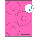 4.52" x 4.52" Fluorescent Pink Sheet Labels - Removable Adhesive