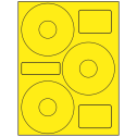 4.52" x 4.52" Fluorescent Yellow Sheet Labels