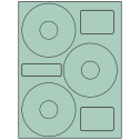 4.52" x 4.52" Pastel Green Sheet Labels