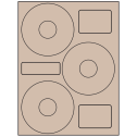 4.52" x 4.52" Pastel Tan Sheet Labels