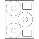 4.52" x 4.52" White Polyester Sheet Labels