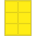 4" x 3.25" Fluorescent Yellow Rectangular Sheet Labels