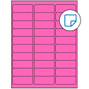 2.625" x 1" Fluorescent Pink Rectangular Sheet Labels (30-UP) - Removable Adhesive