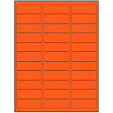 2.625" x 0.875" Fluorescent Red Rectangular Sheet Labels