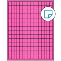 0.5" x 0.75" Fluorescent Pink Rectangular Sheet Labels - Removable Adhesive