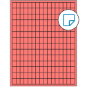 0.5" x 0.75" Fluorescent Red Rectangular Sheet Labels - Removable Adhesive