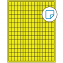 0.5" x 0.75" Fluorescent Yellow Rectangular Sheet Labels - Removable Adhesive
