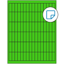 0.5" x 1.75" Fluorescent Green Rectangular Sheet Labels - Removable Adhesive
