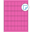 0.5" x 1.75" Fluorescent Pink Rectangular Sheet Labels - Removable Adhesive